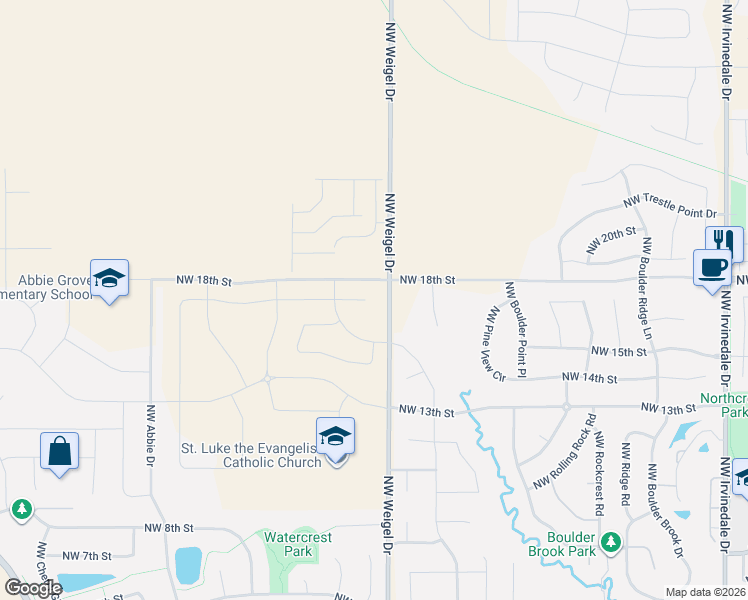 map of restaurants, bars, coffee shops, grocery stores, and more near 1617 Northwest Seasons Drive in Ankeny