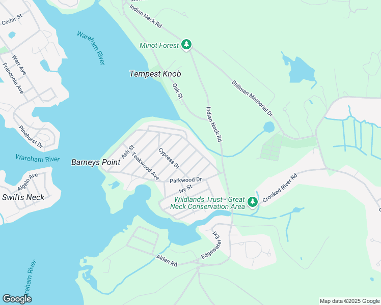 map of restaurants, bars, coffee shops, grocery stores, and more near 12 Fir Street in Wareham
