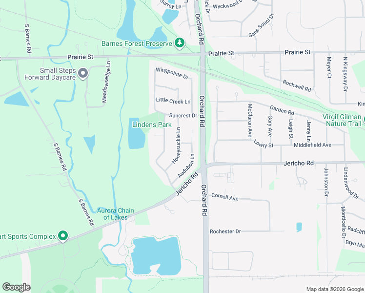 map of restaurants, bars, coffee shops, grocery stores, and more near 852 Honeysuckle Lane in Aurora