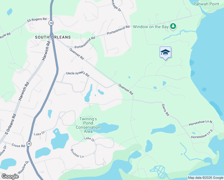 map of restaurants, bars, coffee shops, grocery stores, and more near 18 Forest Way in Orleans