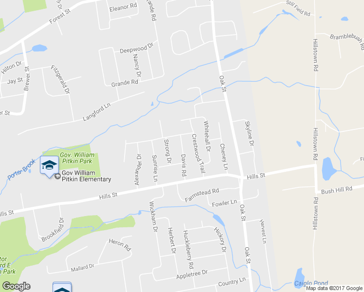 map of restaurants, bars, coffee shops, grocery stores, and more near 64 Davis Road in East Hartford