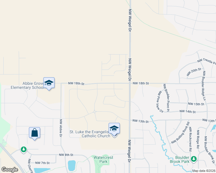 map of restaurants, bars, coffee shops, grocery stores, and more near 2601-3045 Northwest 18th Street in Ankeny