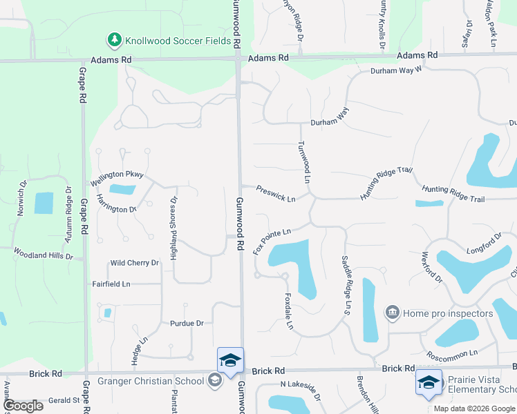 map of restaurants, bars, coffee shops, grocery stores, and more near 51281-51299 Gumwood Road in Granger