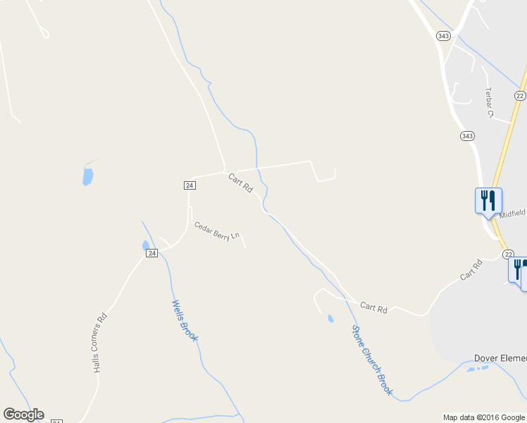map of restaurants, bars, coffee shops, grocery stores, and more near 3 Cart Road in Dover Plains