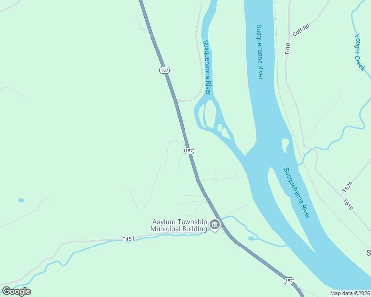 map of restaurants, bars, coffee shops, grocery stores, and more near 20393 Pennsylvania 187 in Towanda