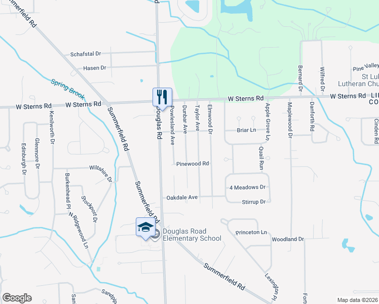 map of restaurants, bars, coffee shops, grocery stores, and more near 7258 Dunbar Avenue in Temperance