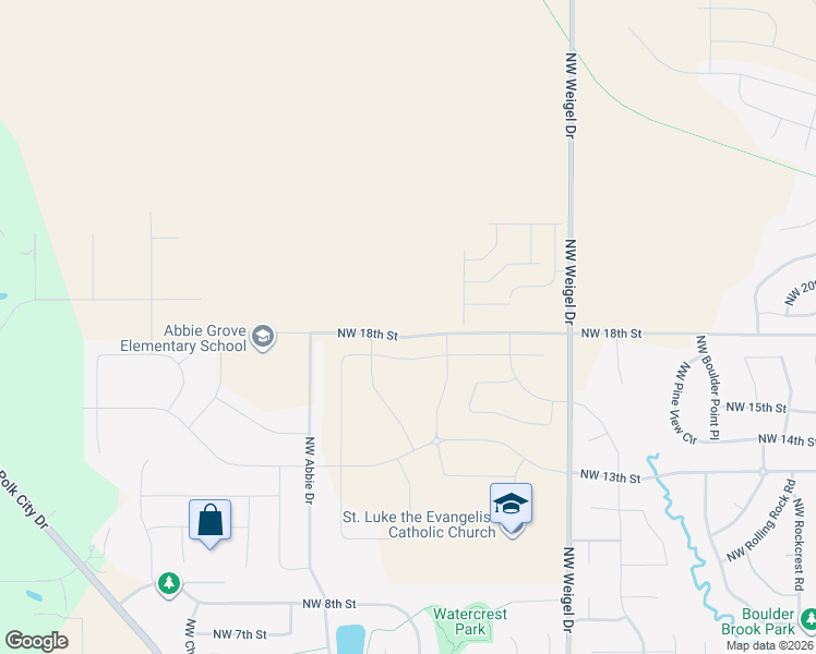 map of restaurants, bars, coffee shops, grocery stores, and more near 4602 Northwest 18th Street in Ankeny