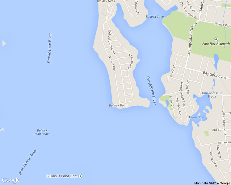 map of restaurants, bars, coffee shops, grocery stores, and more near 271 Terrace Ave in East Providence