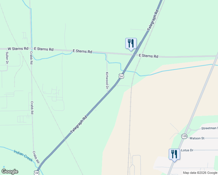 map of restaurants, bars, coffee shops, grocery stores, and more near 6939 Telegraph Road in Temperance