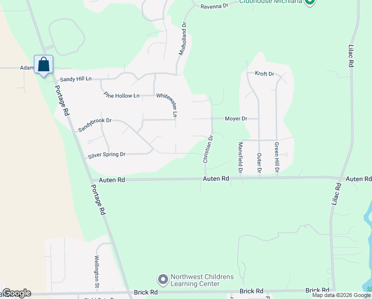 map of restaurants, bars, coffee shops, grocery stores, and more near 21721 Sandybrook Drive in South Bend