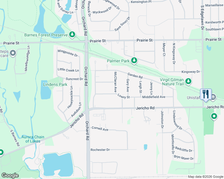 map of restaurants, bars, coffee shops, grocery stores, and more near 2265 Lowry Street in Aurora