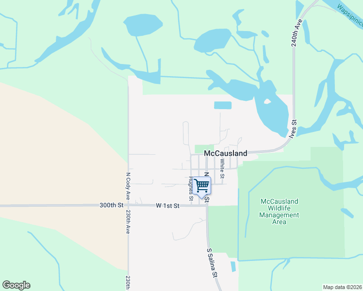 map of restaurants, bars, coffee shops, grocery stores, and more near in McCausland