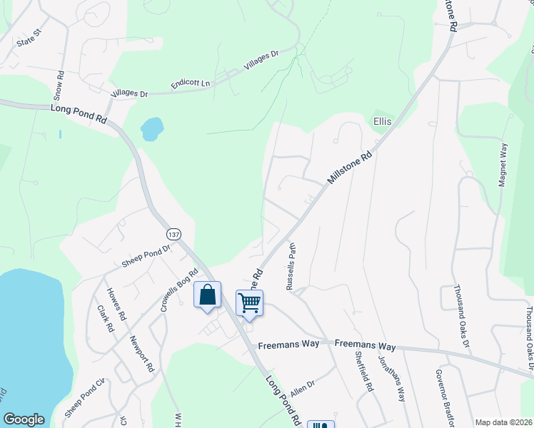 map of restaurants, bars, coffee shops, grocery stores, and more near 45 Old Chatham Road in Brewster
