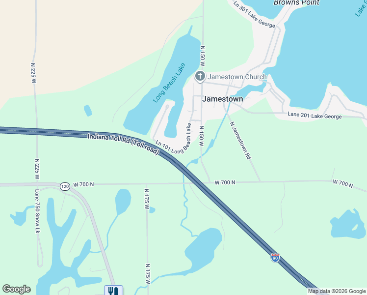 map of restaurants, bars, coffee shops, grocery stores, and more near 320 Ln 101 Long Beach Lake in Fremont