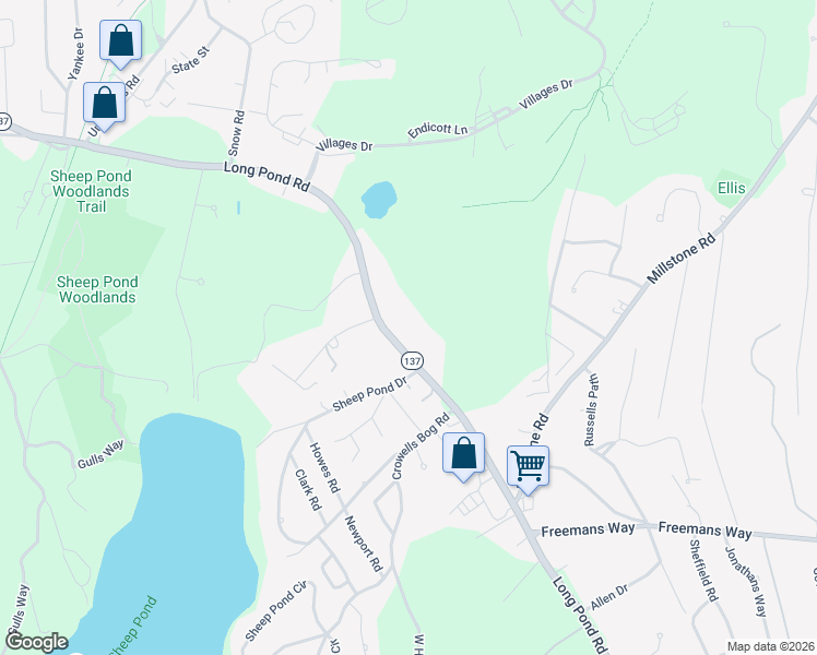 map of restaurants, bars, coffee shops, grocery stores, and more near 953 Long Pond Road in Brewster