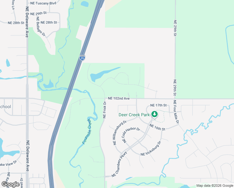 map of restaurants, bars, coffee shops, grocery stores, and more near 2626 Northeast 102nd Avenue in Ankeny