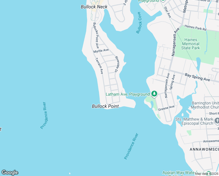 map of restaurants, bars, coffee shops, grocery stores, and more near 9 Royal Avenue in East Providence