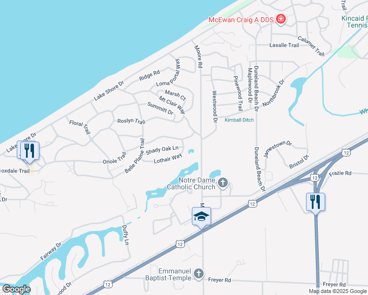 map of restaurants, bars, coffee shops, grocery stores, and more near 2928 Lothair Way in Long Beach