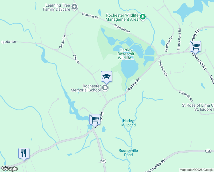 map of restaurants, bars, coffee shops, grocery stores, and more near 16 Pine Street in Rochester