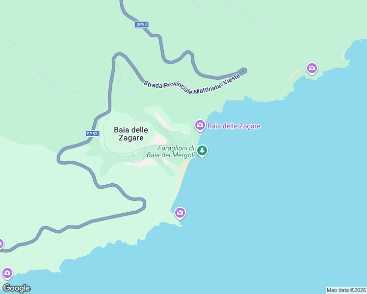 map of restaurants, bars, coffee shops, grocery stores, and more near Unnamed Road in Provincia di Foggia