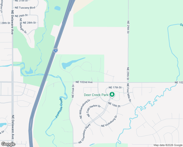 map of restaurants, bars, coffee shops, grocery stores, and more near 2698 Northeast 102nd Avenue in Ankeny