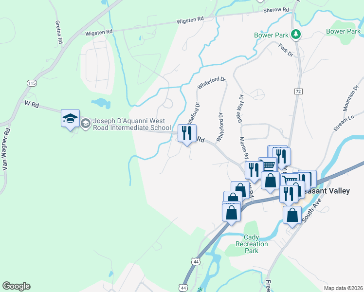 map of restaurants, bars, coffee shops, grocery stores, and more near 3 Charles Street in Pleasant Valley