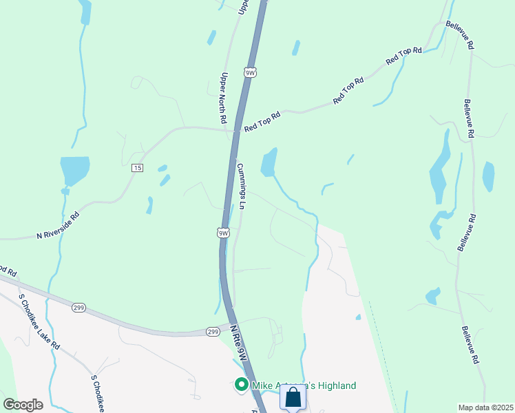 map of restaurants, bars, coffee shops, grocery stores, and more near 20 Cummings Lane in Highland