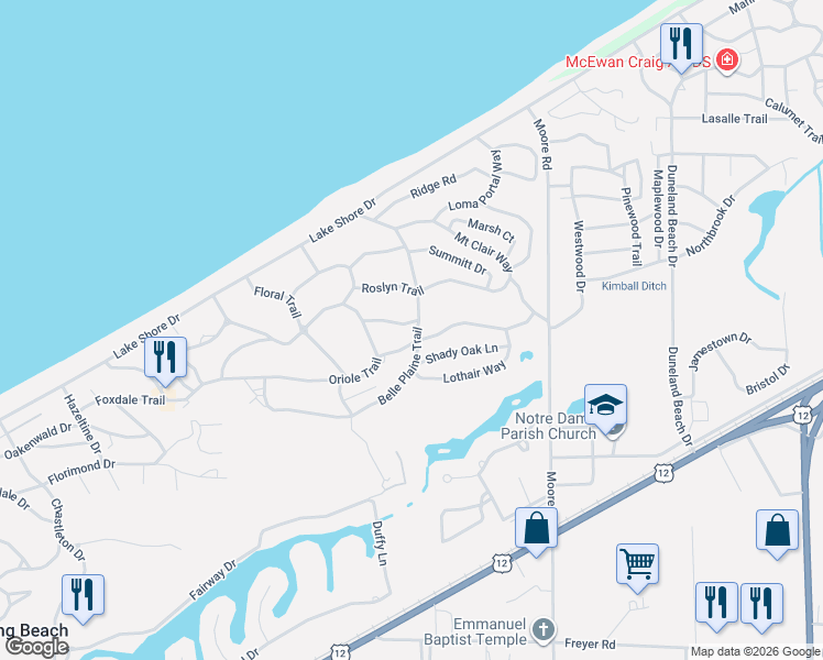 map of restaurants, bars, coffee shops, grocery stores, and more near 2810 Lyndale Way in Long Beach