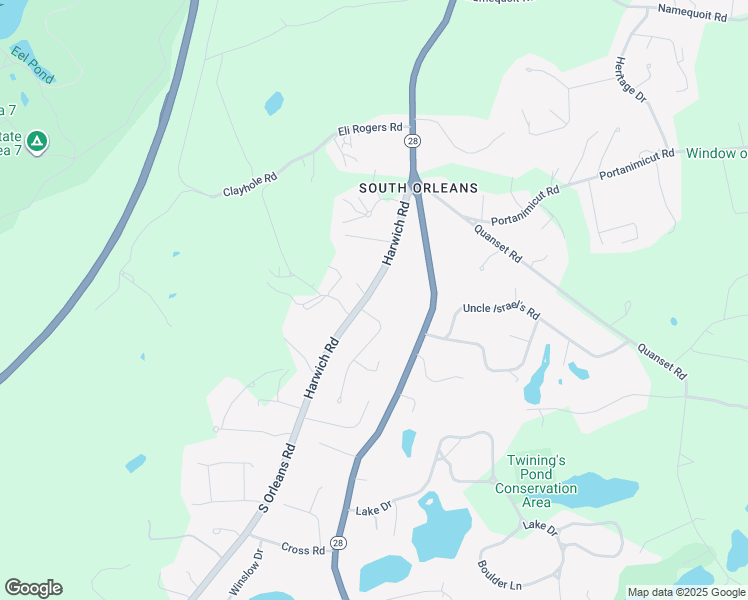 map of restaurants, bars, coffee shops, grocery stores, and more near 39 Harwich Road in Orleans
