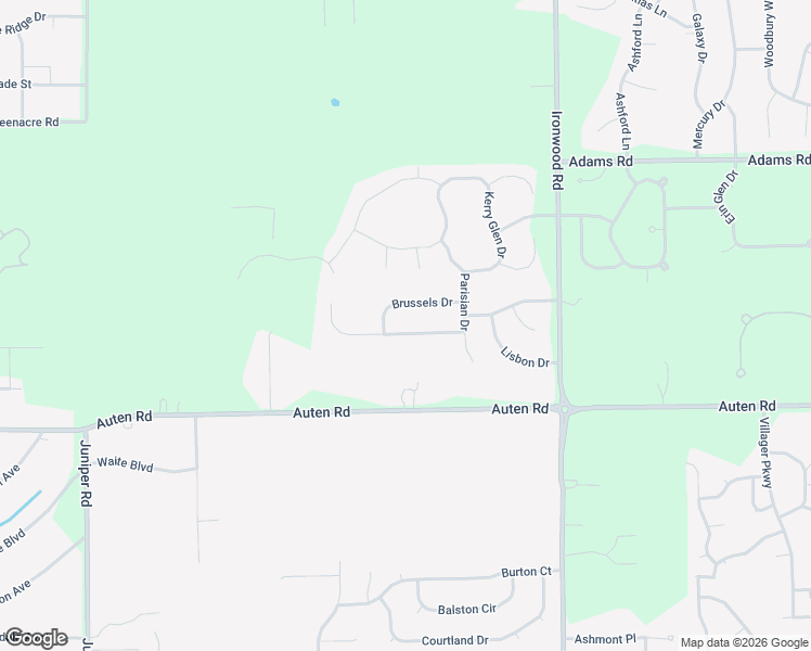 map of restaurants, bars, coffee shops, grocery stores, and more near Munich Ponds Drive in South Bend
