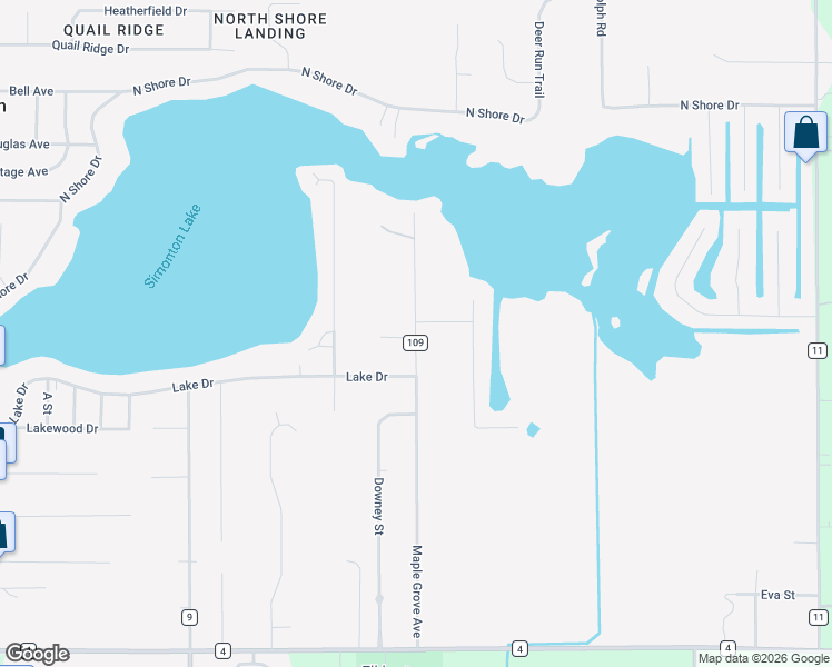 map of restaurants, bars, coffee shops, grocery stores, and more near 51380 Maple Grove Avenue in Elkhart
