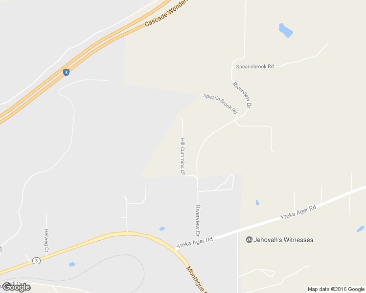 map of restaurants, bars, coffee shops, grocery stores, and more near Hill-Cummins Lane in Yreka
