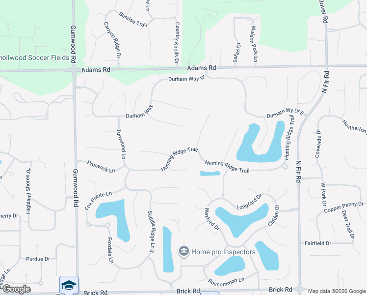 map of restaurants, bars, coffee shops, grocery stores, and more near 15480-15588 Hunting Ridge Trail in Granger