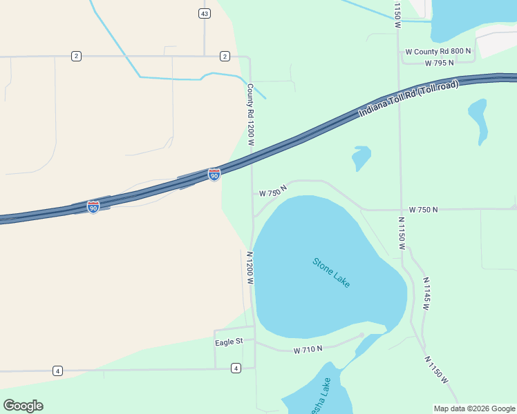 map of restaurants, bars, coffee shops, grocery stores, and more near 7505 East County Line Road in Middlebury