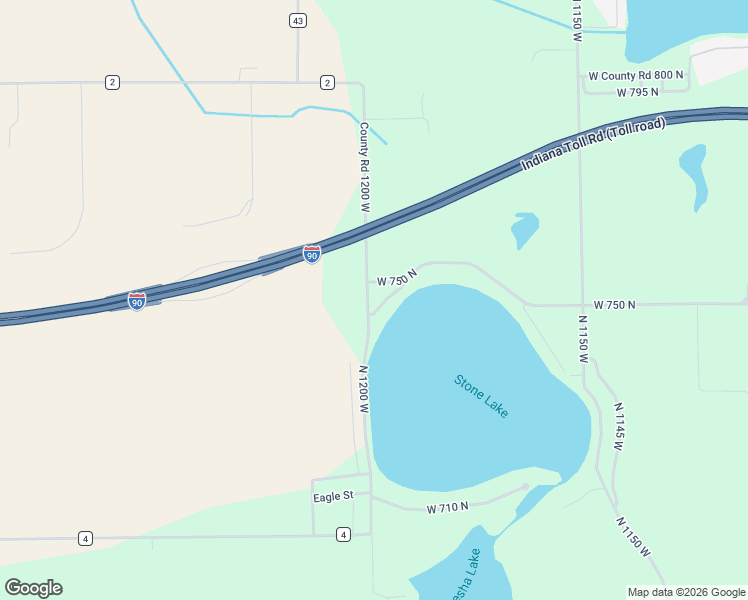 map of restaurants, bars, coffee shops, grocery stores, and more near 7505 East County Line Road in Middlebury