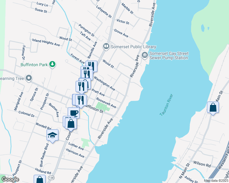 map of restaurants, bars, coffee shops, grocery stores, and more near 37 Tyler Avenue in Somerset