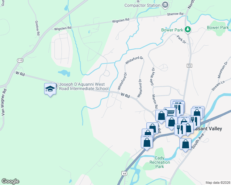 map of restaurants, bars, coffee shops, grocery stores, and more near 3 Charles Street in Pleasant Valley