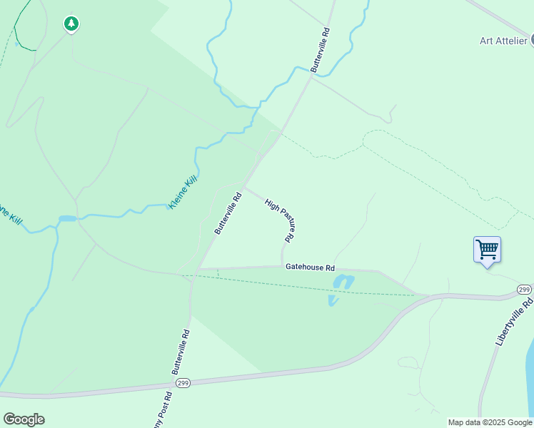 map of restaurants, bars, coffee shops, grocery stores, and more near 12 High Pasture Road in New Paltz