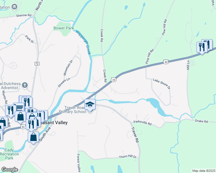 map of restaurants, bars, coffee shops, grocery stores, and more near 1738 Main Street in Pleasant Valley