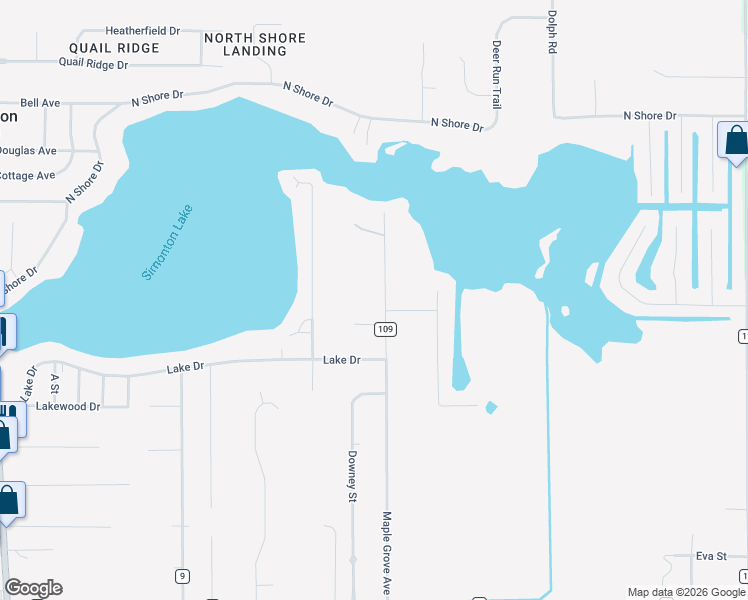 map of restaurants, bars, coffee shops, grocery stores, and more near 51380 Maple Grove Avenue in Elkhart