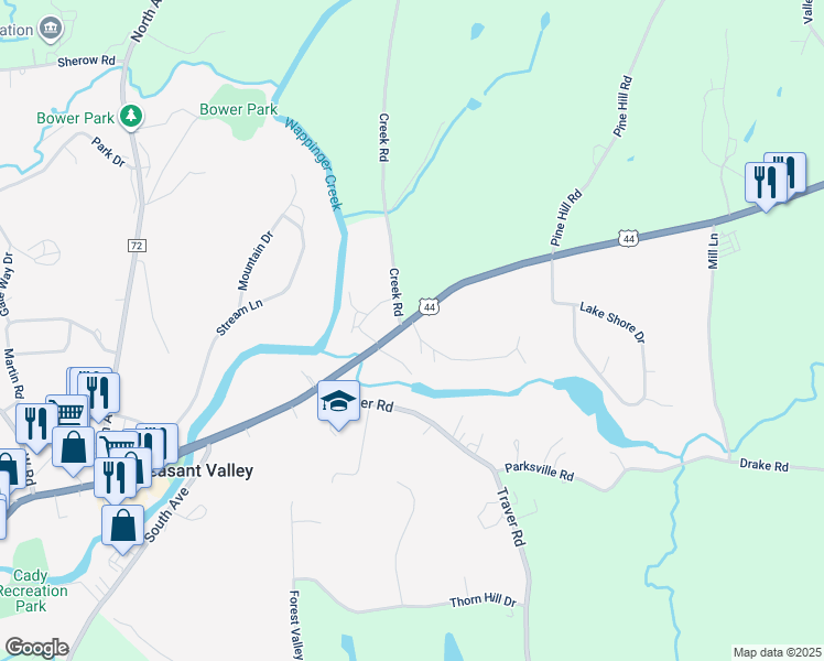map of restaurants, bars, coffee shops, grocery stores, and more near 12 Arbor Hill Drive in Pleasant Valley