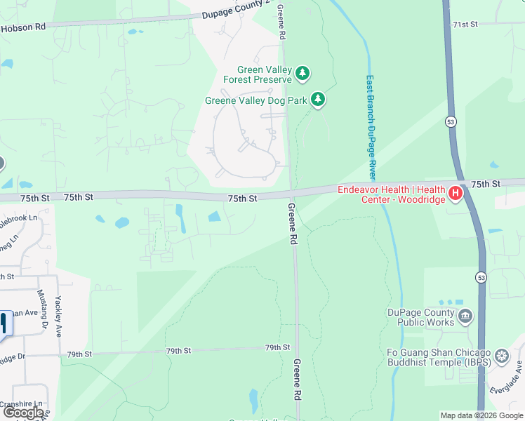 map of restaurants, bars, coffee shops, grocery stores, and more near 3805 Gladstone Drive in Naperville