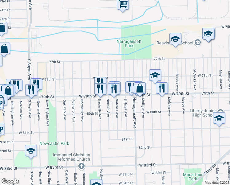 map of restaurants, bars, coffee shops, grocery stores, and more near in Burbank