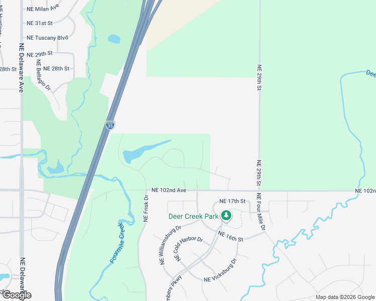 map of restaurants, bars, coffee shops, grocery stores, and more near 2698 Northeast 102nd Avenue in Ankeny
