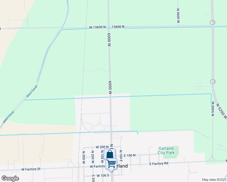map of restaurants, bars, coffee shops, grocery stores, and more near 13200 North 6000 West in Garland