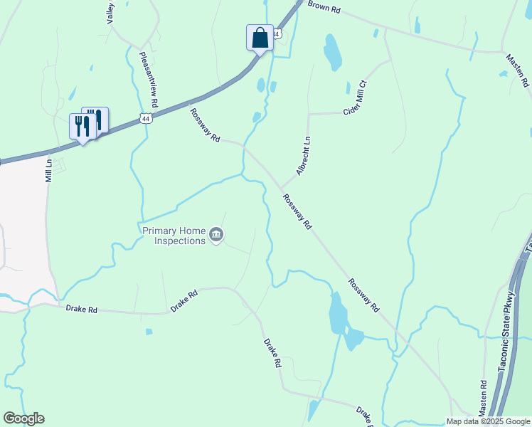 map of restaurants, bars, coffee shops, grocery stores, and more near 43 Halter Lane in Pleasant Valley