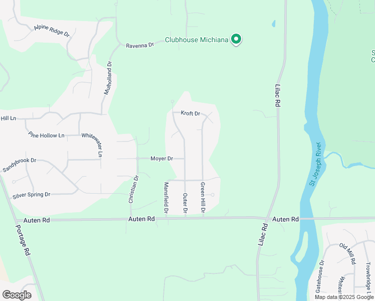 map of restaurants, bars, coffee shops, grocery stores, and more near 51244 Outer Drive in South Bend