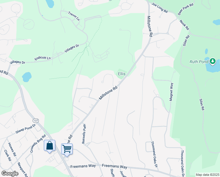 map of restaurants, bars, coffee shops, grocery stores, and more near 960 Millstone Road in Brewster