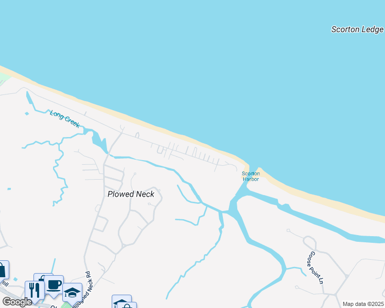 map of restaurants, bars, coffee shops, grocery stores, and more near 197 North Shore Boulevard in Sandwich