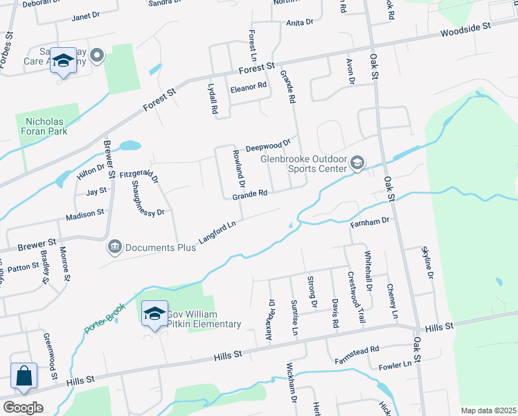 map of restaurants, bars, coffee shops, grocery stores, and more near 188 Langford Lane in East Hartford